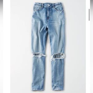 American Eagle Outfitters Distressed High Rise Curvy Mom Jeans